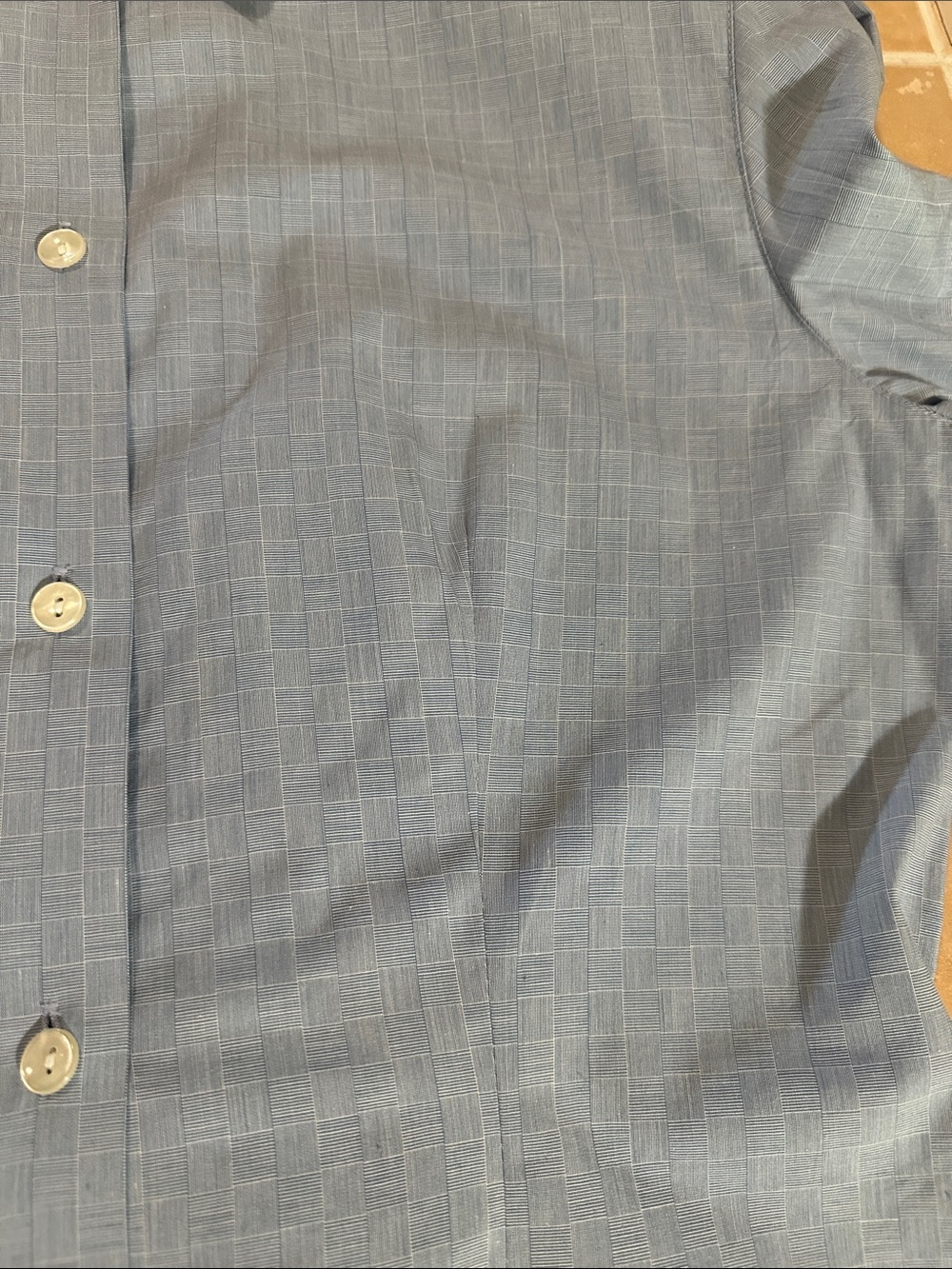 Karen Scott Light Blue Button-Down Shirt with White Collar and Cuffs - Picture 6 of 8